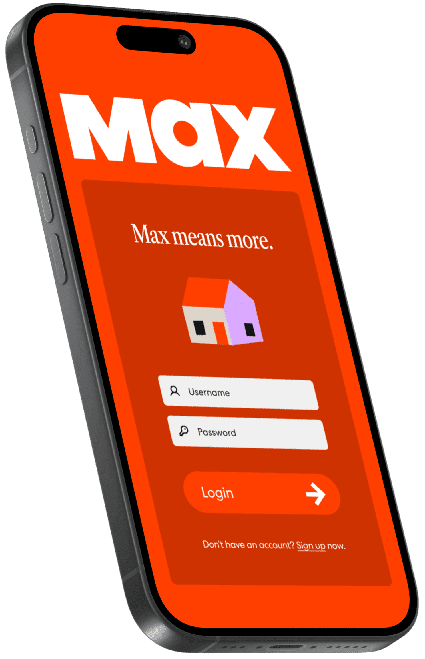 Max App framed in a phone