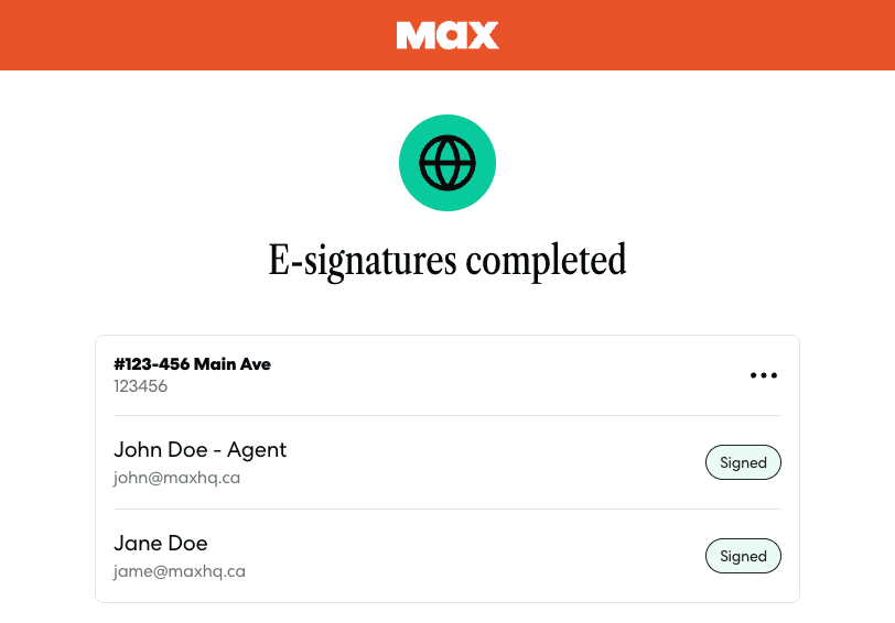Placeholder illustration showing mobile document e-signature flow